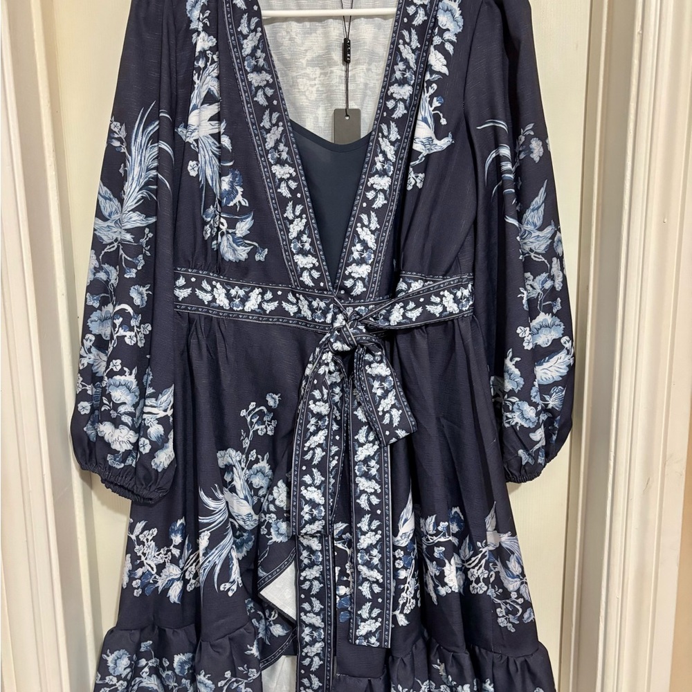 Beulah Navy and White Floral Dress (RARE)